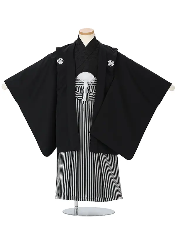 【白紋】黒紋付　着物黒