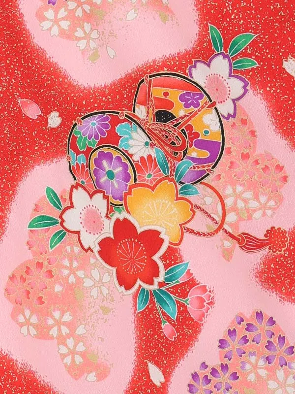 【絵羽】【刺繍】鈴白　鼓赤