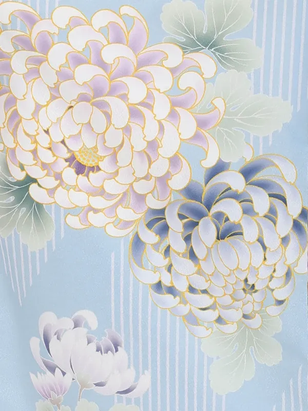 【刺繍】まりピンク　乱菊ブルー