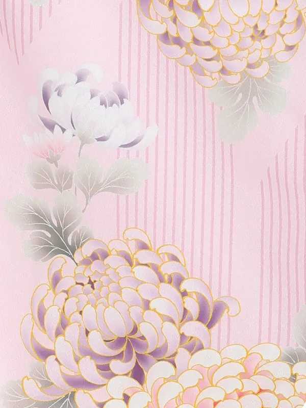 【刺繍】橘白　乱菊ピンク