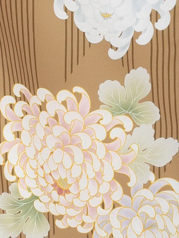 【刺繍】橘クリーム　乱菊ブラウン