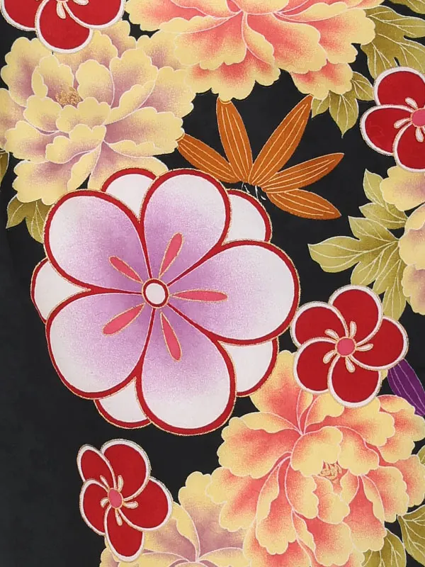 【刺繍】まり白　ねじり梅黒