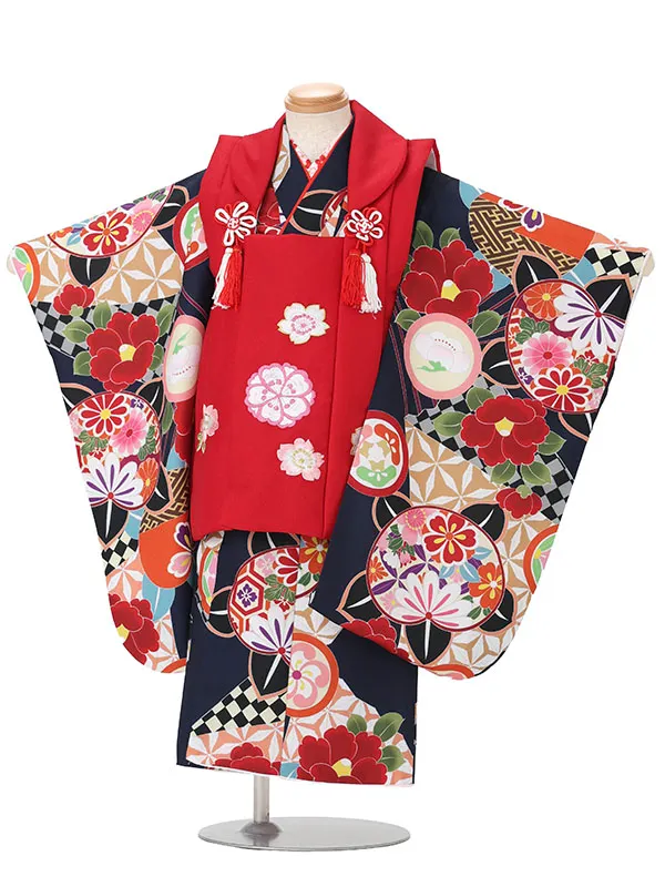 【刺繍】桜赤　橘紺