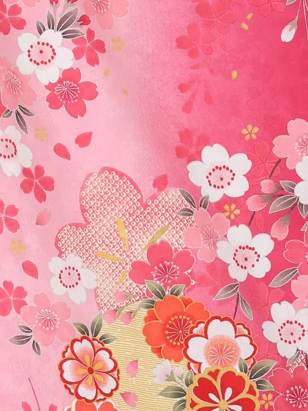 まり白ピンク　下がり桜ピンク