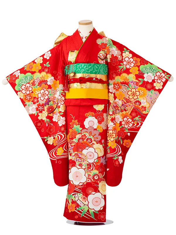 女児７才【刺繍】貝桶　赤