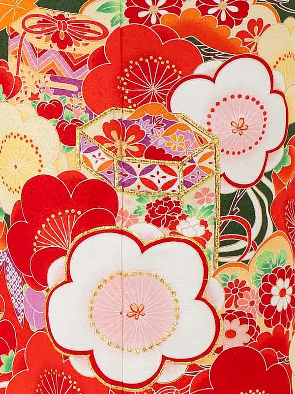 女児７才【刺繍】貝桶　グリーン