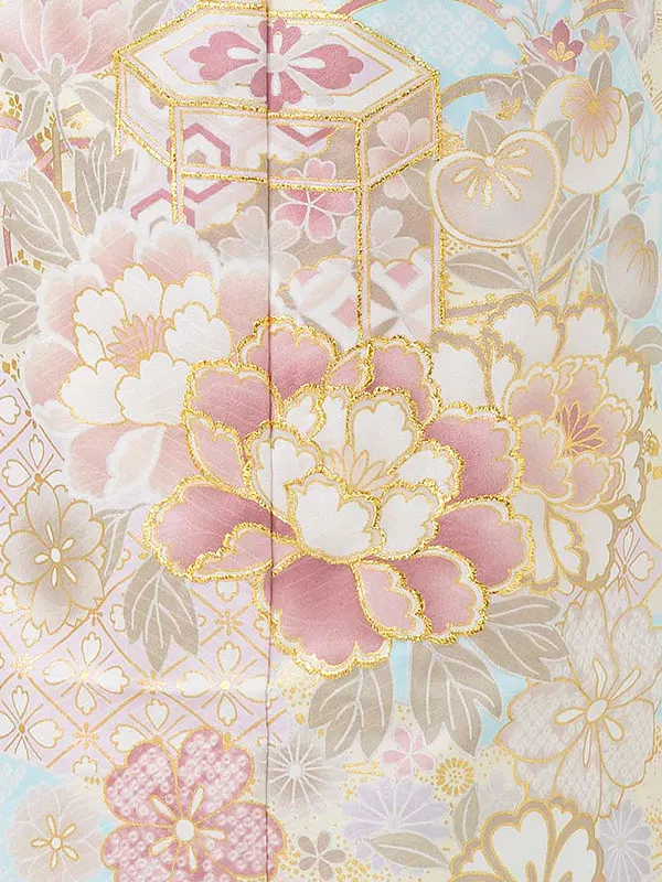 女児７才　【刺繍】貝桶　ブルー