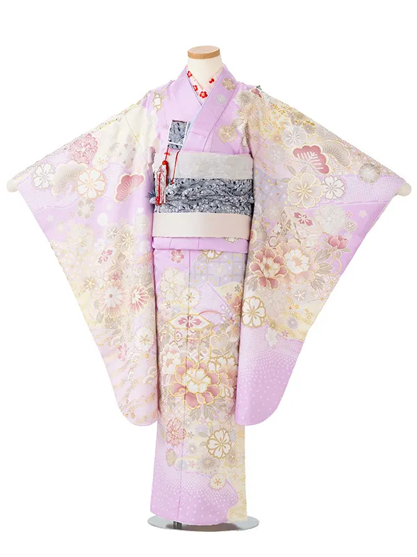 女児７才　【刺繍】貝桶　藤色