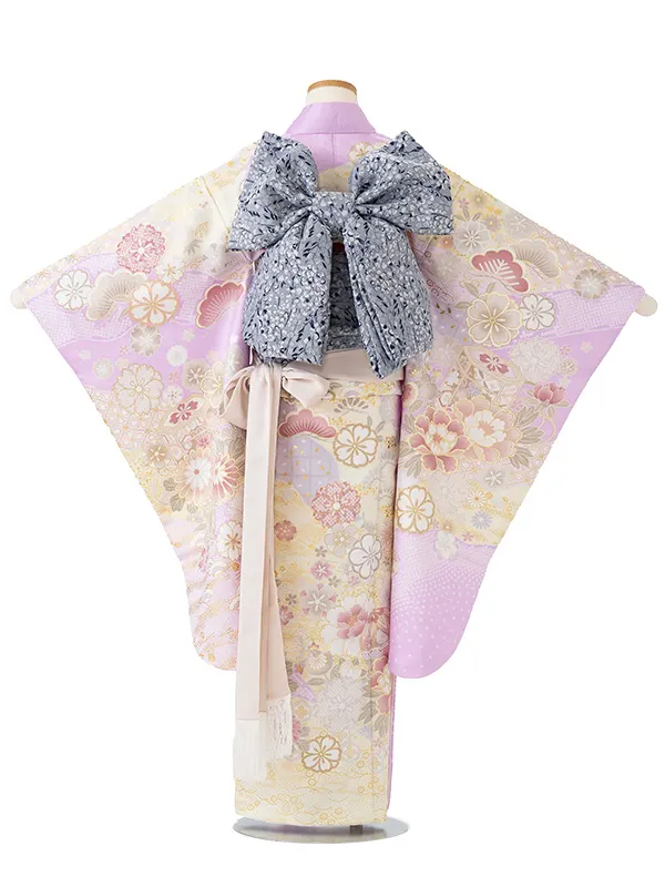 女児７才　【刺繍】貝桶　藤色