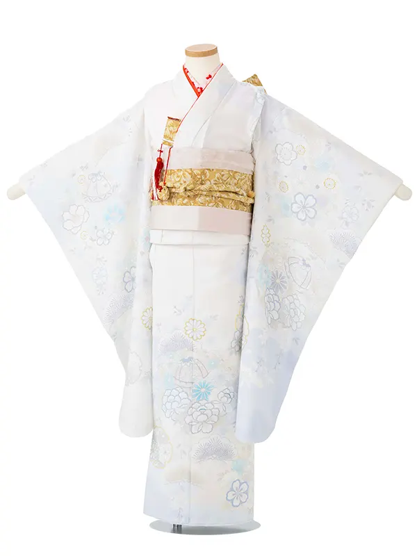 女児７才【絵羽】まりにぼたん　白