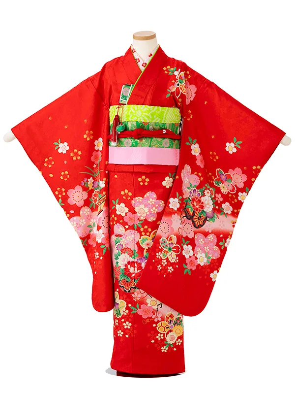 女児７才【絵羽】花車　赤