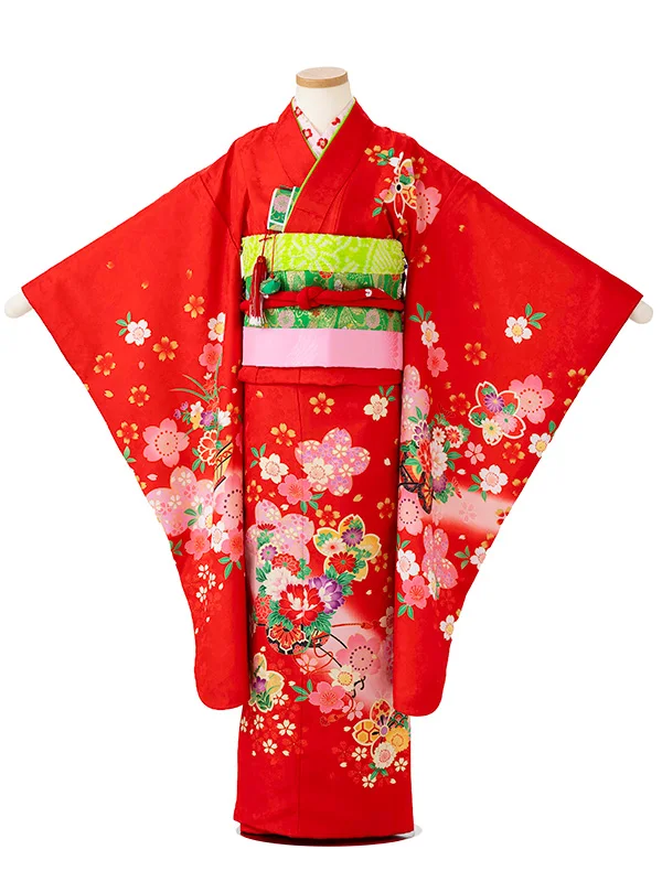 女児７才【絵羽】花車　赤