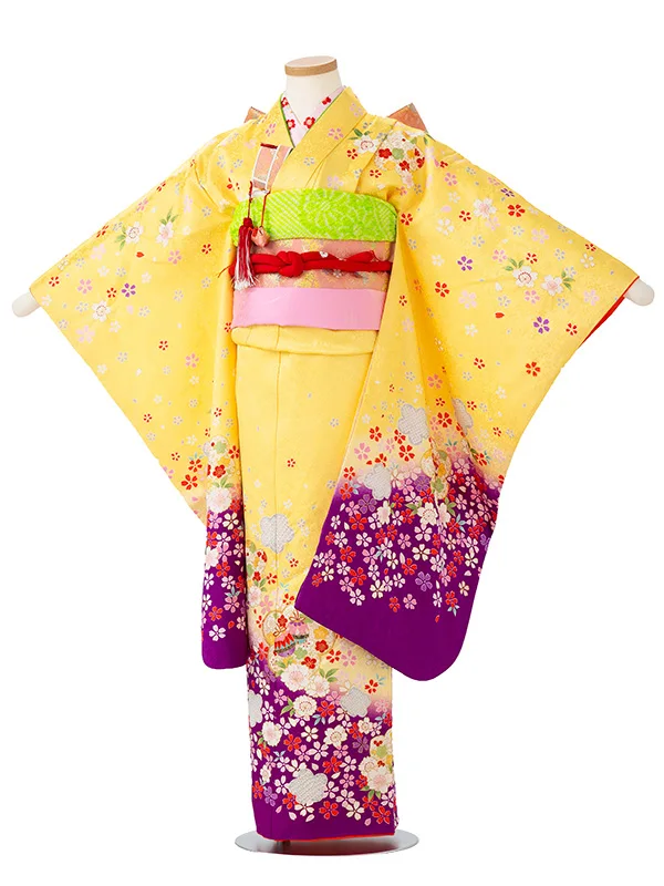 【正絹】【刺?】鈴に小花　クリーム