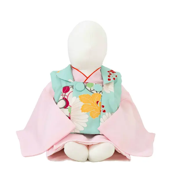 女児ベビー着物　橘　ブルー