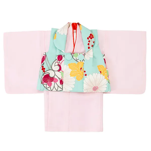 女児ベビー着物　橘　ブルー