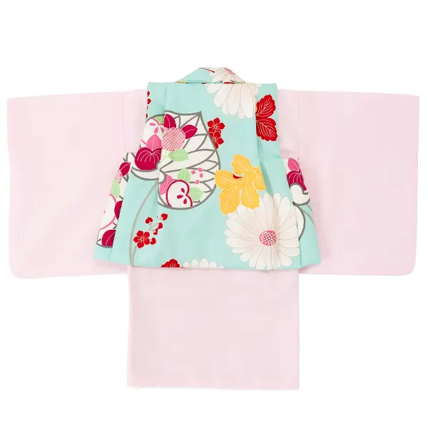 女児ベビー着物　橘　ブルー