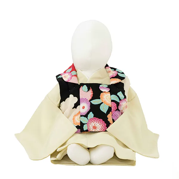 女児ベビー着物　菊　黒