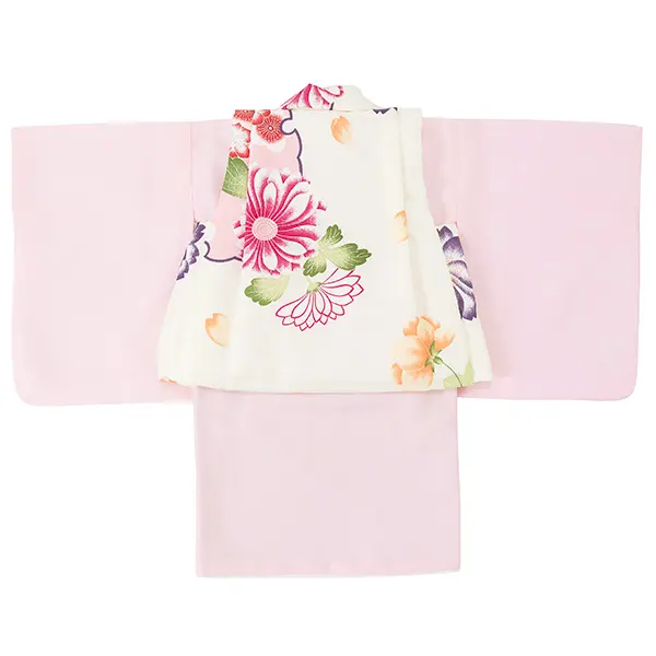 女児ベビー着物　菊　オフ