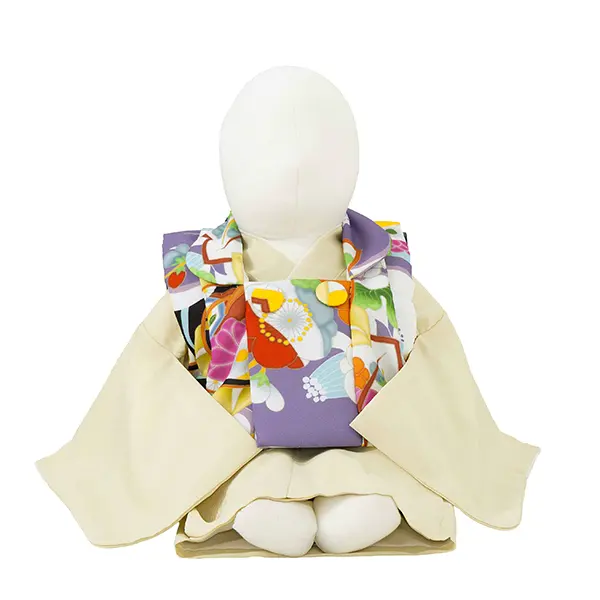 女児ベビー着物　橘　パープル