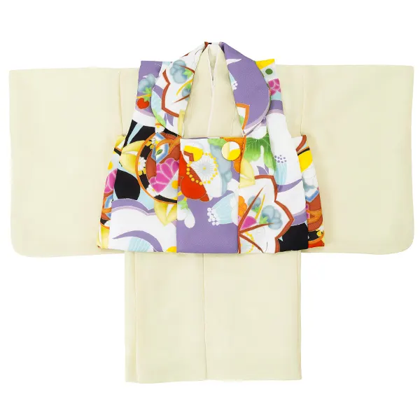 女児ベビー着物　橘　パープル