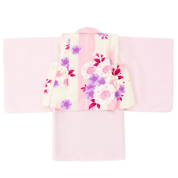 女児ベビー着物　桜矢絣　ピンク
