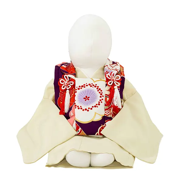 女児ベビー着物　梅　紫