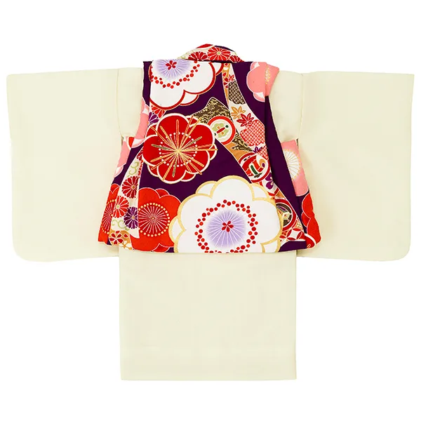 女児ベビー着物　梅　紫