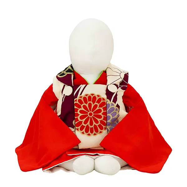 女児ベビー着物　染め分け菊　紫クリーム