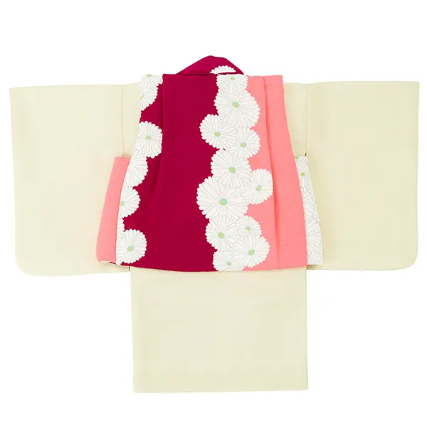 女児ベビー着物　菊　ピンク紫