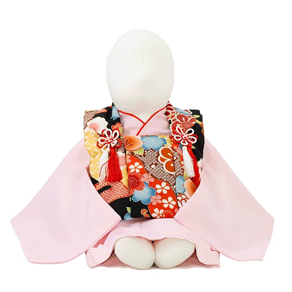 女児ベビー着物　橘　黒