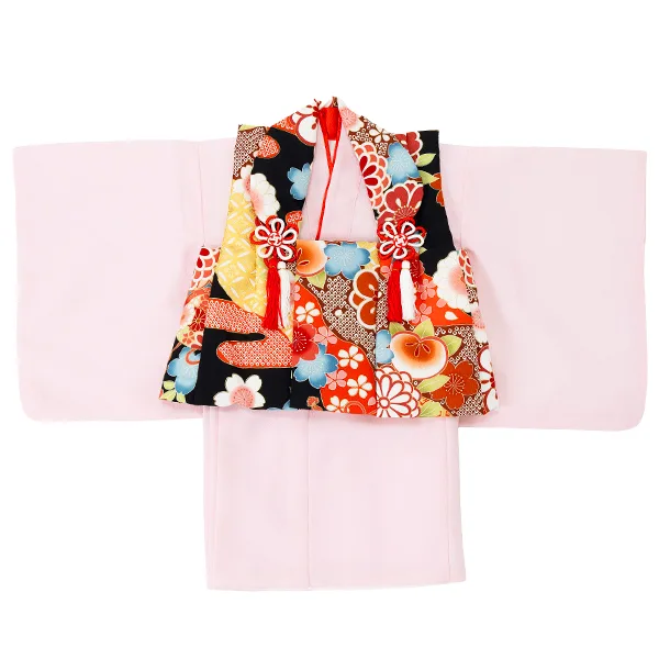 女児ベビー着物　橘　黒