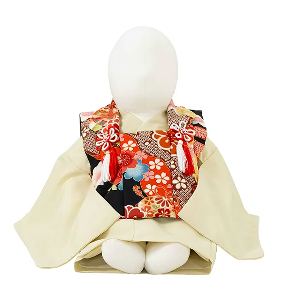 女児ベビー着物　菊疋田　黒