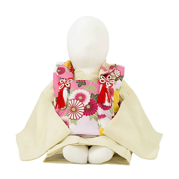 女児ベビー着物　菊　ピンク紫