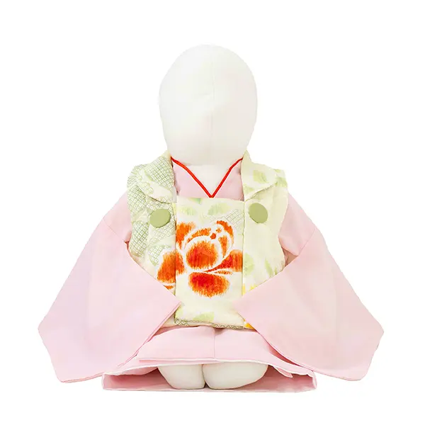 女児ベビー着物　かすれ花　ベージュ