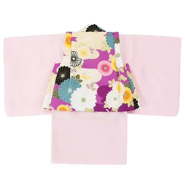 女児ベビー着物　菊　パープル