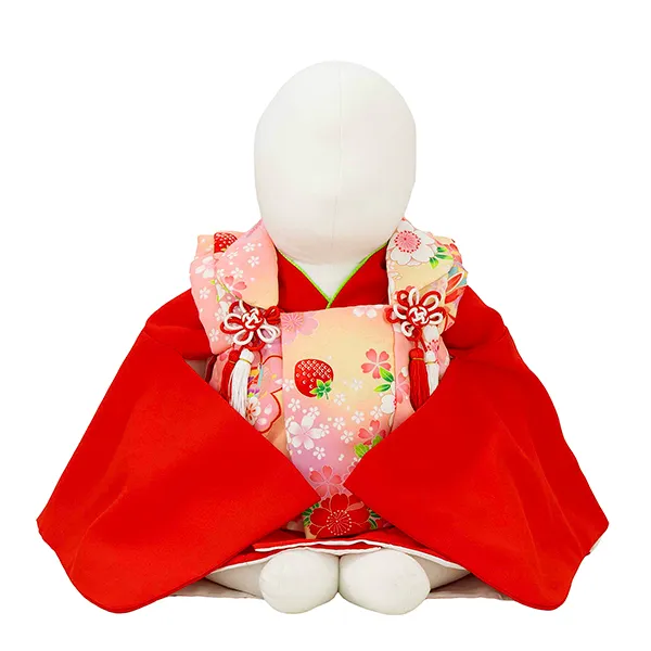 女児ベビー着物　いちごうさぎ　ピンク