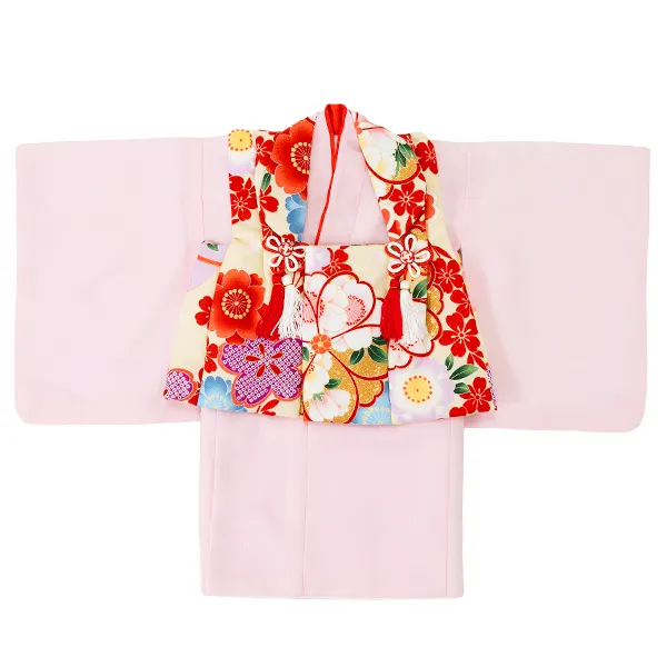 女児ベビー着物　大花　ベージュ