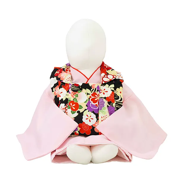 女児ベビー着物　雪輪　黒