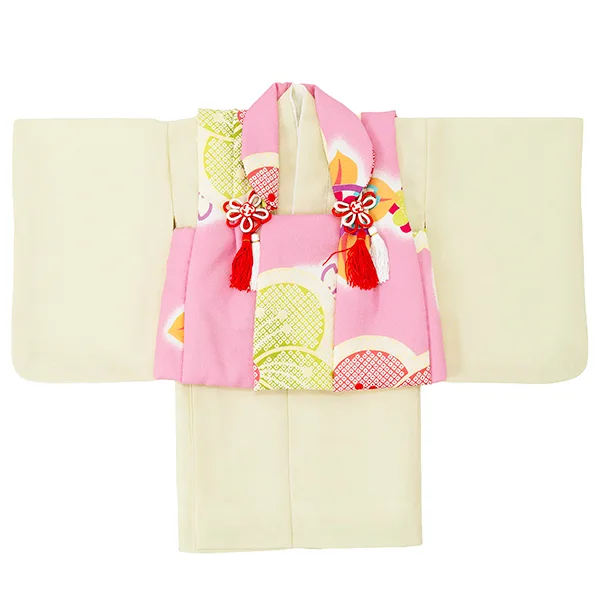 女児ベビー着物　梅疋田　ピンク