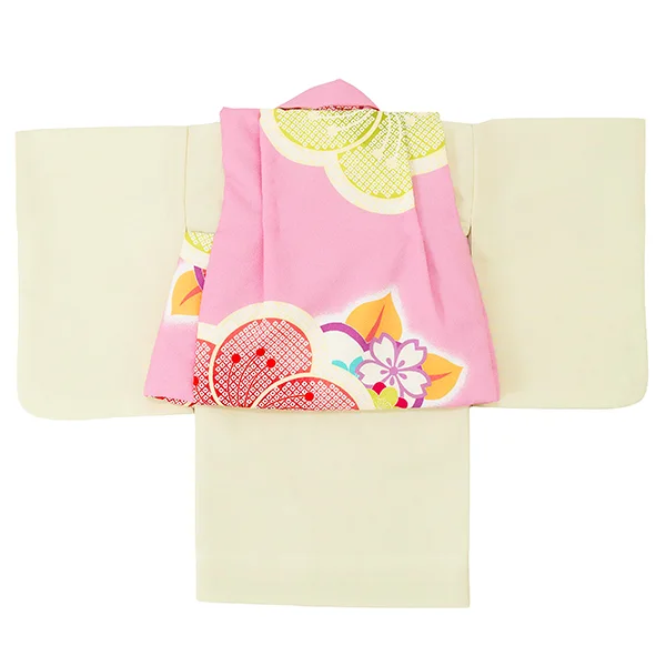 女児ベビー着物　梅疋田　ピンク