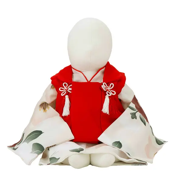 女児ベビー着物　椿　薄ピンク