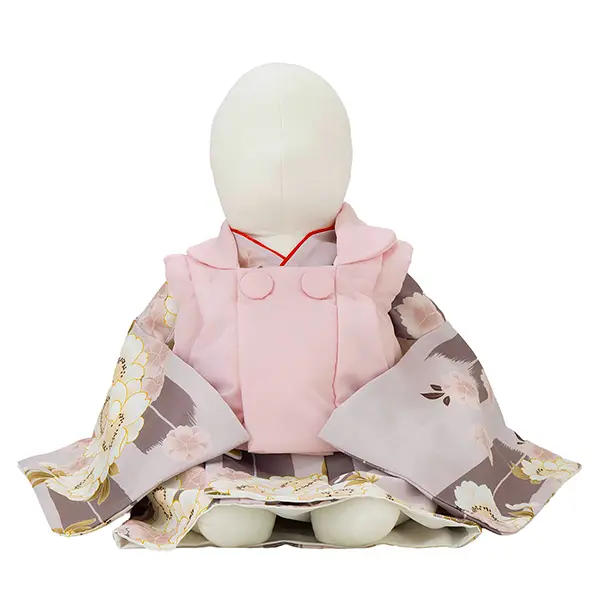 女児ベビー着物　矢絣　薄パープル