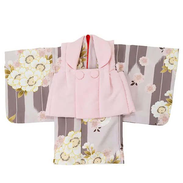 女児ベビー着物　矢絣　薄パープル