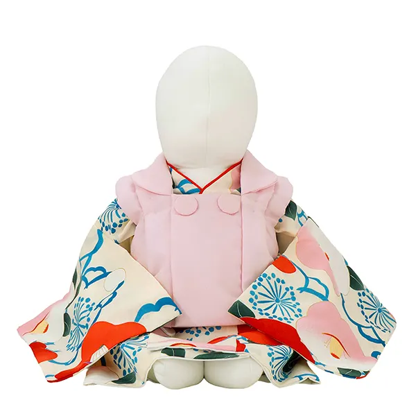 女児ベビー着物　椿　オフ