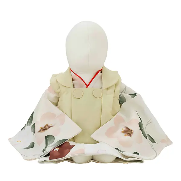 女児ベビー着物　椿　薄ピンク