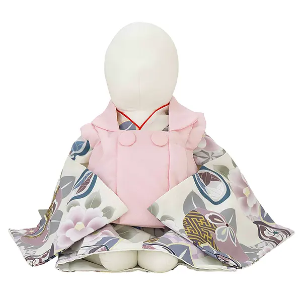 女児ベビー着物　椿　オフ