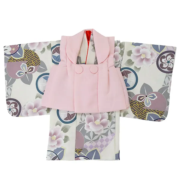 女児ベビー着物　椿　オフ