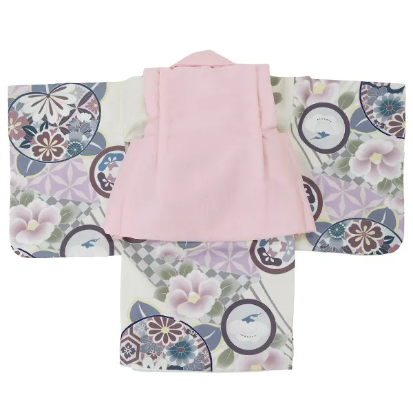 女児ベビー着物　椿　オフ