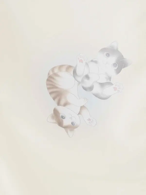 女児卒園袴【刺繍袴】小紋　猫　クリーム