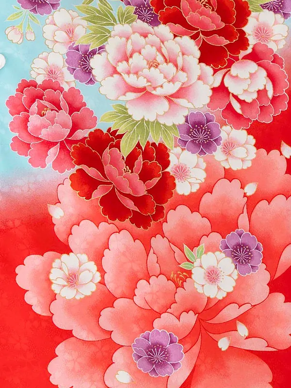 女児卒園袴【刺繍袴】御所車に雪輪　ブルー